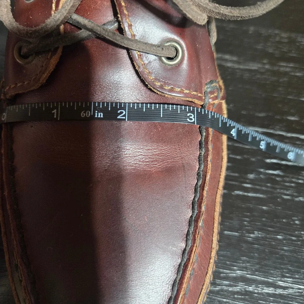 Minnetonka Moccasin Mens Brown Leather Boat Shoes‎ Lace Up Loafers Nautical 10.5